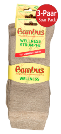 2170-beige | Bambus Gesundheitssocken ohne Gummidruck