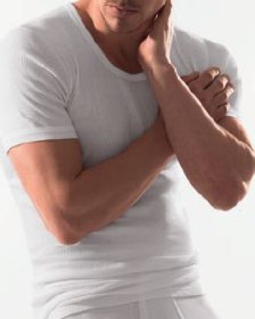 225-730 | Esge Doppelripp Herren Unterhemd mit 1/4 Arm weiss