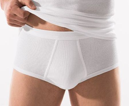 620-420 | Esge Doppelripp Herren Slip weiss mit Eingriff