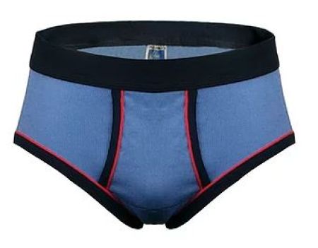 Preview: 33200 | Pfeilring Feinripp Herren Slip jeansblau mit Eingriff