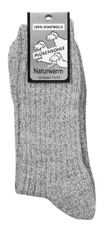 Preview: 6550 | Wolle Gesundheitssocken ohne Gummidruck mit Polstersohle 100% Wolle