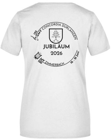 Preview: JN 901 | Ladies' Basic-T weiss incl. Druck vorne und hinten