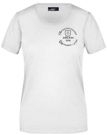 JN 901 | Ladies' Basic-T weiss incl. Druck vorne und hinten
