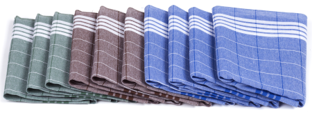 Preview: 10er Pack Arabias Herren Stoff Taschentücher Set Farben grün, blau, braun kariert Größe 40x40 cm 100% Baumwolle
