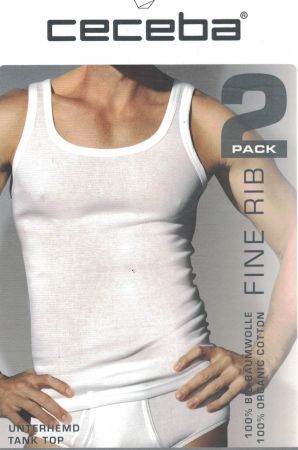 26-5008-101 | Ceceba Feinripp Herren Unterhemd weiss 2-er Pack TANK TOP