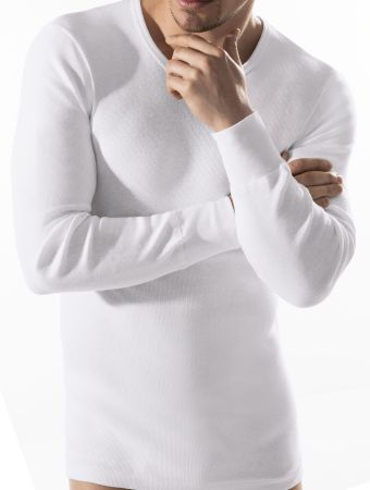 460-750 | Esge angerautes Feinripp Herren Unterhemd mit 1/1 Arm weiss