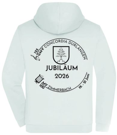 Preview: JN 756 | Men's Promo Zip Hoody weiss incl. Druck vorne und hinten