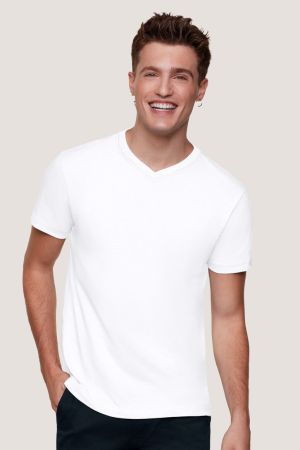 Preview: No. 226 | Hakro V-Shirt Classic weiss incl. Druck vorne und hinten