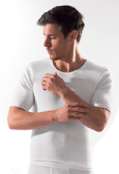 600-720 | Esge Feinripp Herren Unterhemd mit 1/2 Arm weiss