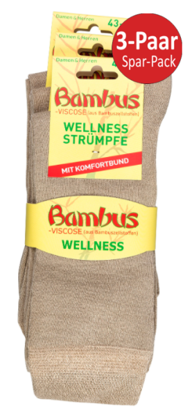 2170-beige | Bambus Gesundheitssocken ohne Gummidruck