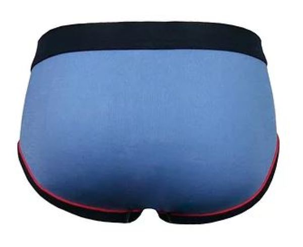 33200 | Pfeilring Feinripp Herren Slip jeansblau mit Eingriff