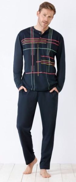 53853 | Hajo Herren-Schlafanzug Klima-Komfort