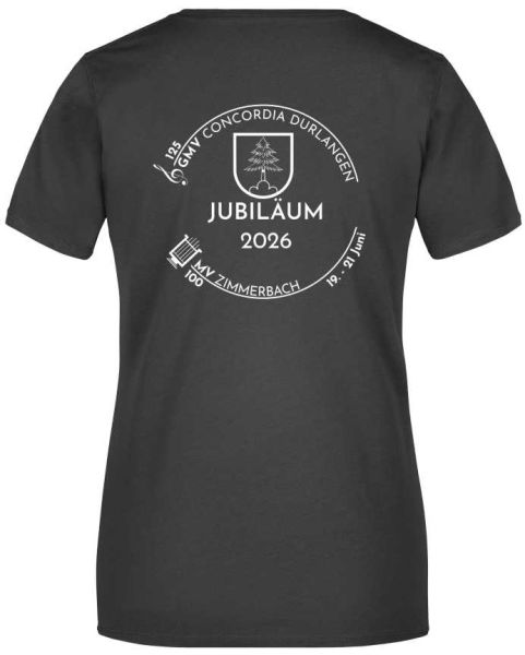 JN 901 | Ladies' Basic-T schwarz incl. Druck vorne und hinten