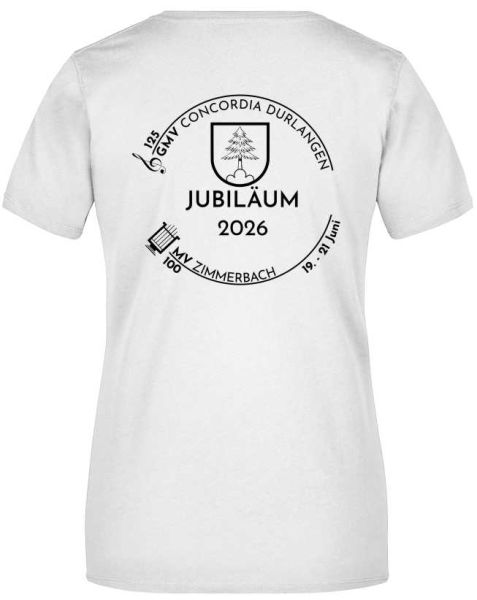 JN 901 | Ladies' Basic-T weiss incl. Druck vorne und hinten
