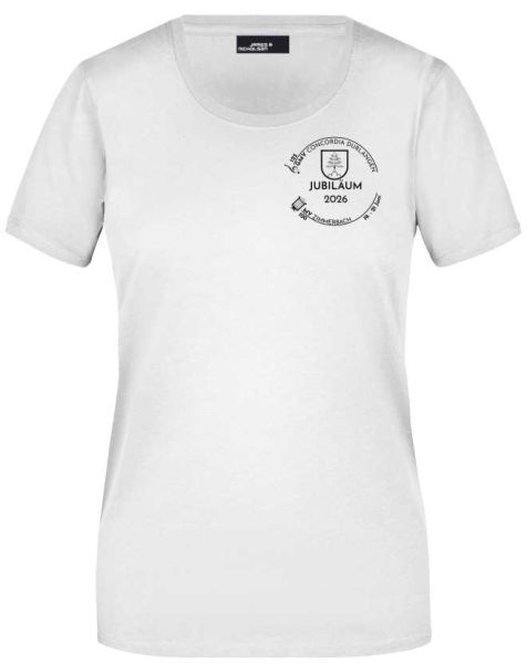 JN 901 | Ladies' Basic-T weiss incl. Druck vorne und hinten