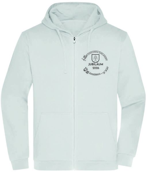 JN 756 | Men's Promo Zip Hoody weiss incl. Druck vorne und hinten