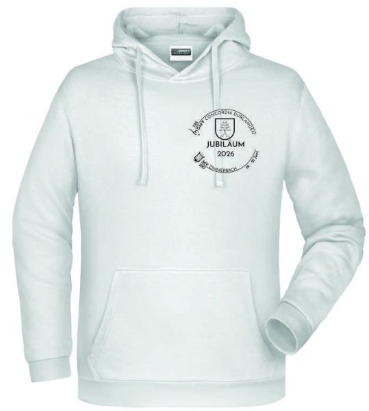 JN 796 | Mens' Promo Hoody weiss incl. Druck vorne und hinten